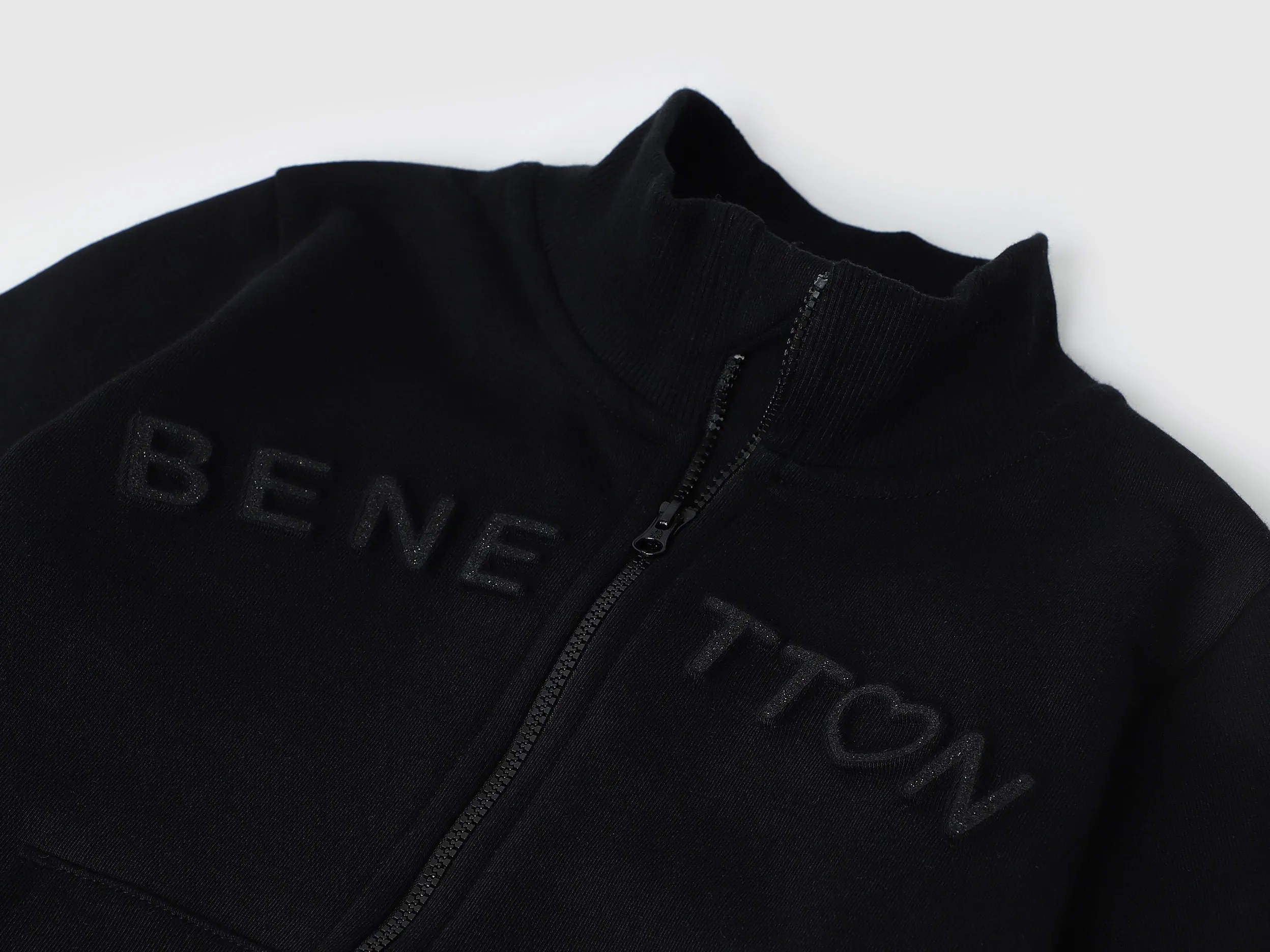 Regular Fit High Neck Embossed Sweatshirts