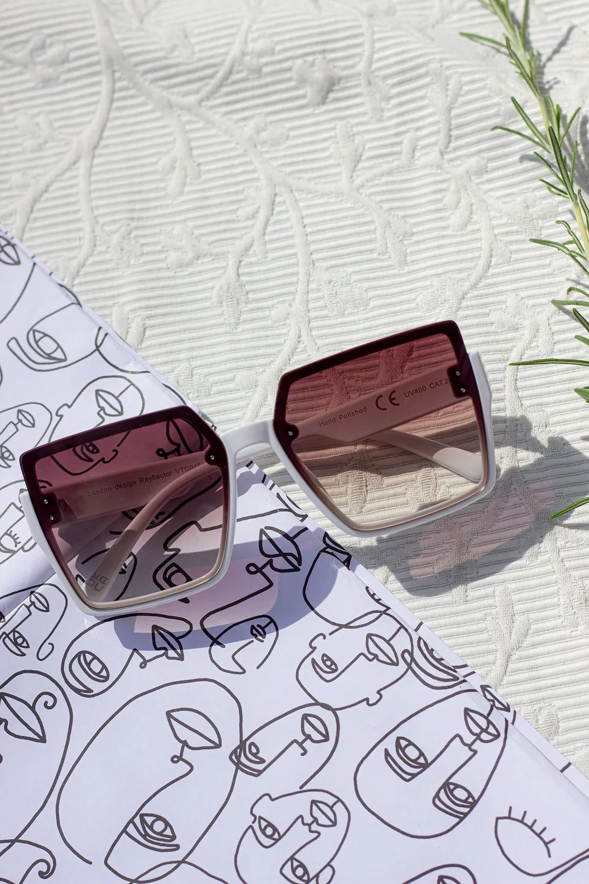 Rimless Square Edge Front Lens Sunglasses