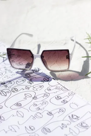 Rimless Square Edge Front Lens Sunglasses