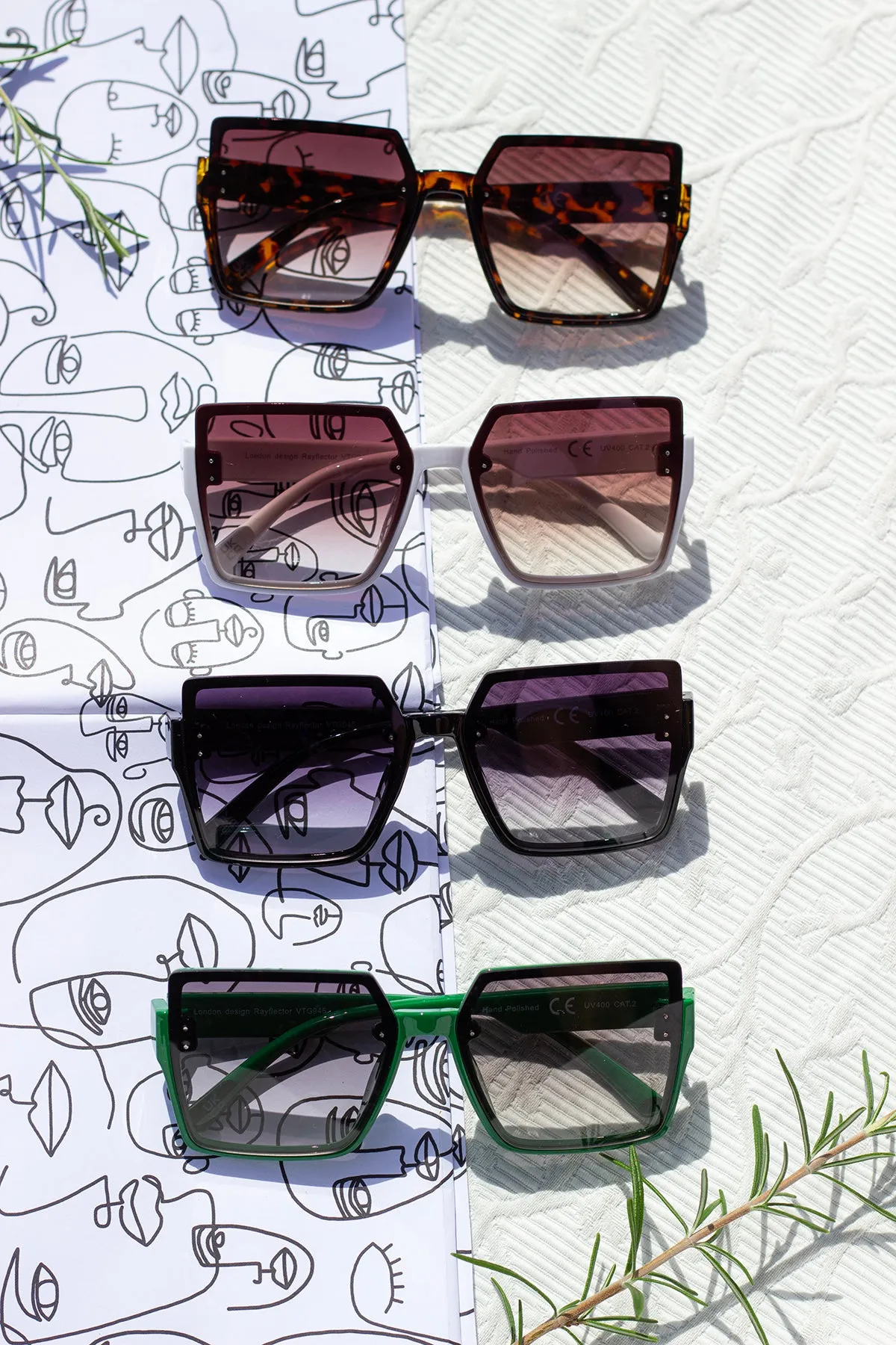 Rimless Square Edge Front Lens Sunglasses