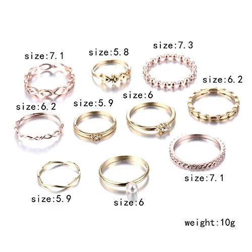 RINHOO FRIENDSHIP Crystal Ring Set