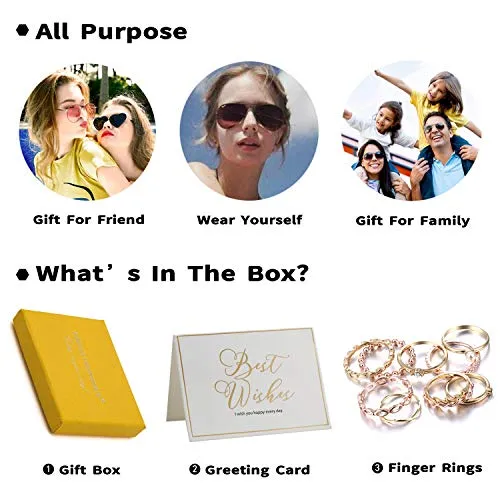 RINHOO FRIENDSHIP Crystal Ring Set