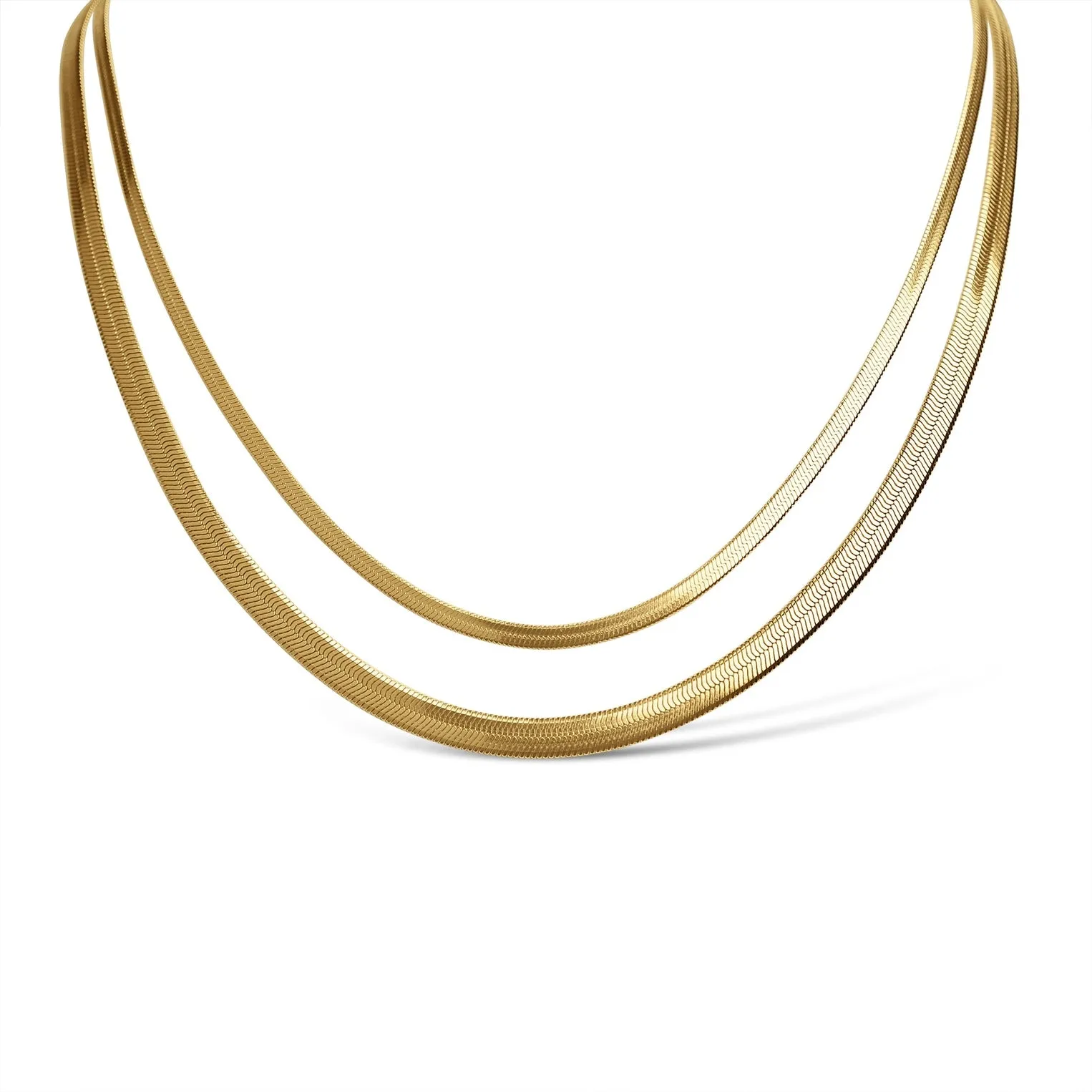 Rowan 18K Gold PVD Herringbone Chain Necklace