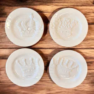 Royal Crowns Snack Plates Set of 4