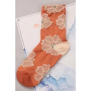 Rufia - Orange Embossed Women's Socks