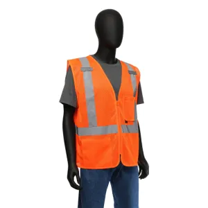Safety Vest, 47210, Hi-Viz, Zipper, ANSI Class 2, Lime/Orange