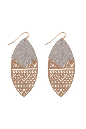 SAND STICKER MARQUISE TRIBAL FILIGREE EARRINGS