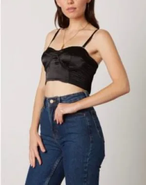 Satin Adjustable Strap Bustier