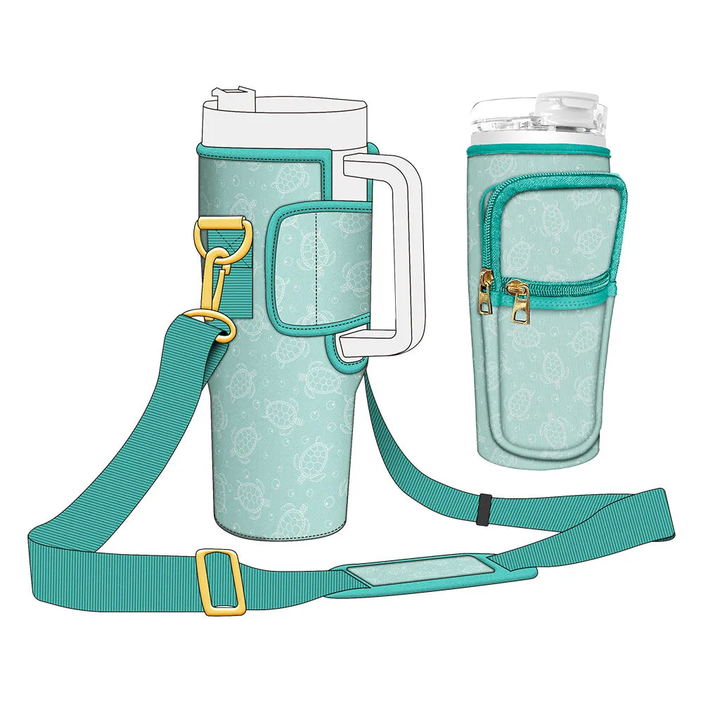 Sea Turtles and Bubbles Design 40oz Tumbler Bottle Carrier