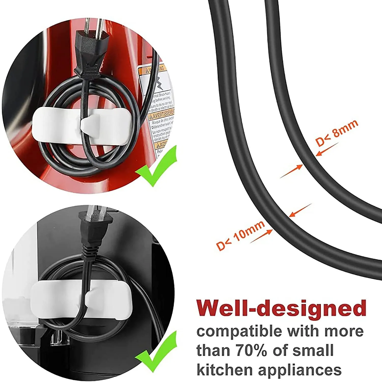 Self-Adhesive Smart Cord Wrapper  Organizer (3pcs)