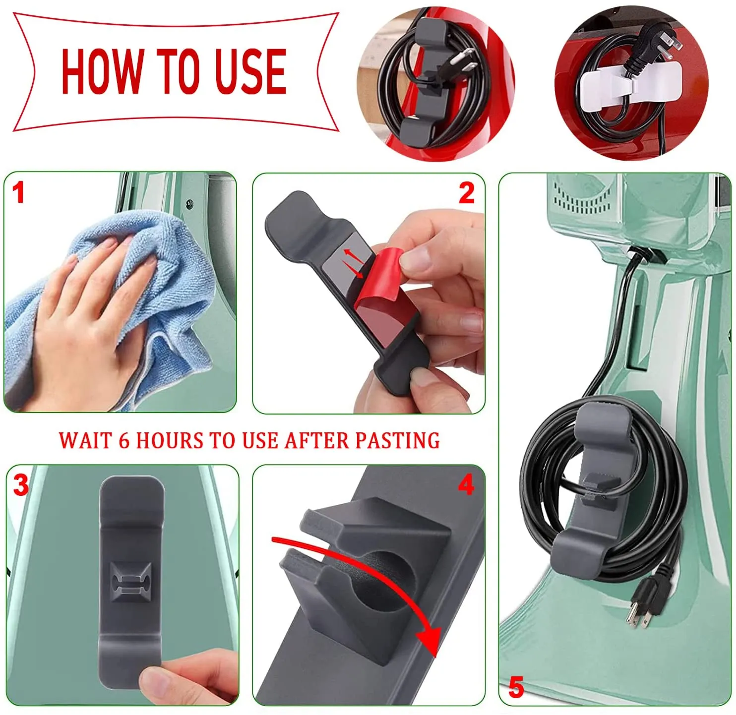 Self-Adhesive Smart Cord Wrapper  Organizer (3pcs)