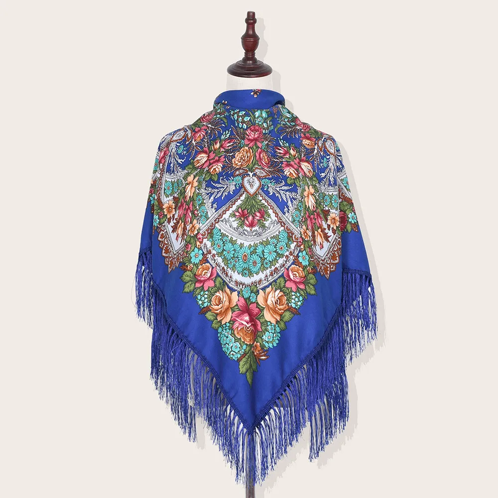Shade and Sunscreen Printed Fringed Shawl