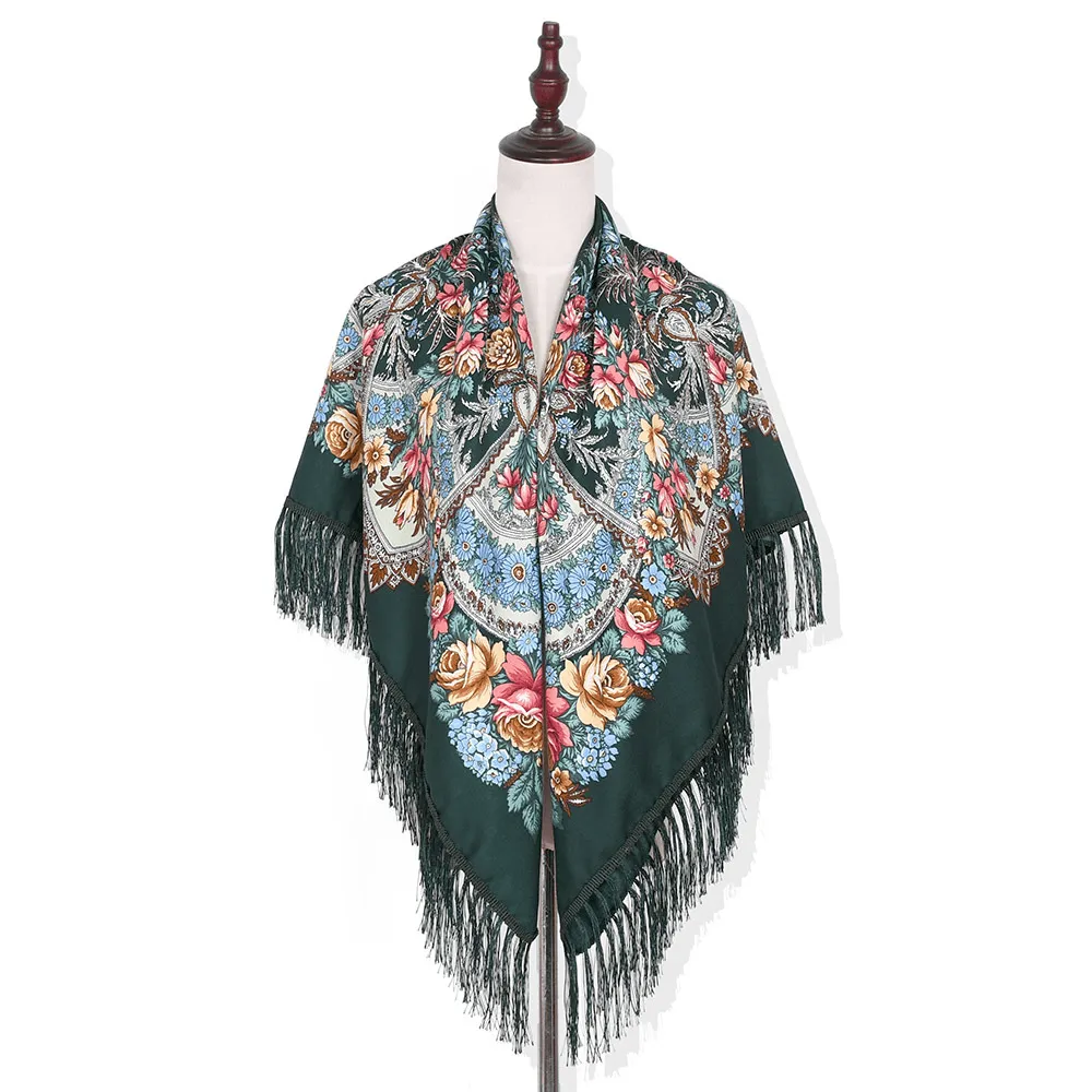Shade and Sunscreen Printed Fringed Shawl