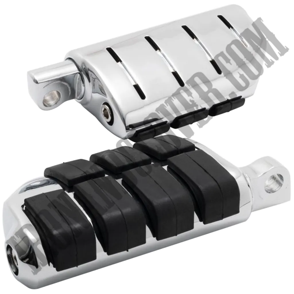 Short Angled Adjustable Highway Foot Pegs & Clamps in Chrome
