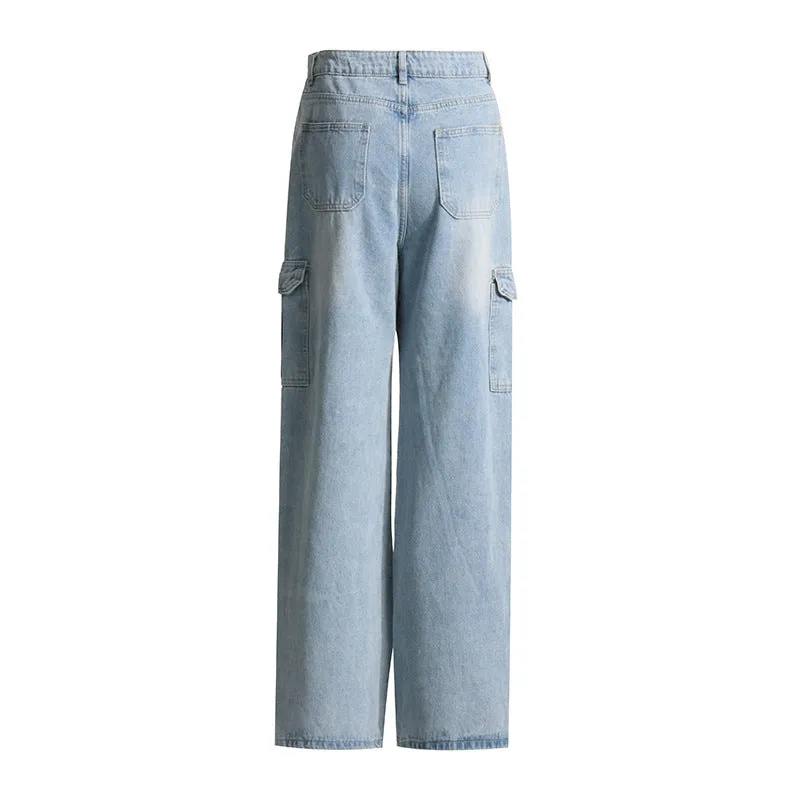 Side Pocket High Waist Light Wash Jeans