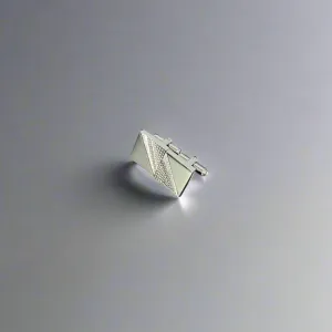 Silver Diagonal Cut Embossed Cufflinks