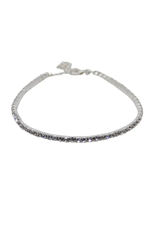 Single Row Rhinestone Choker