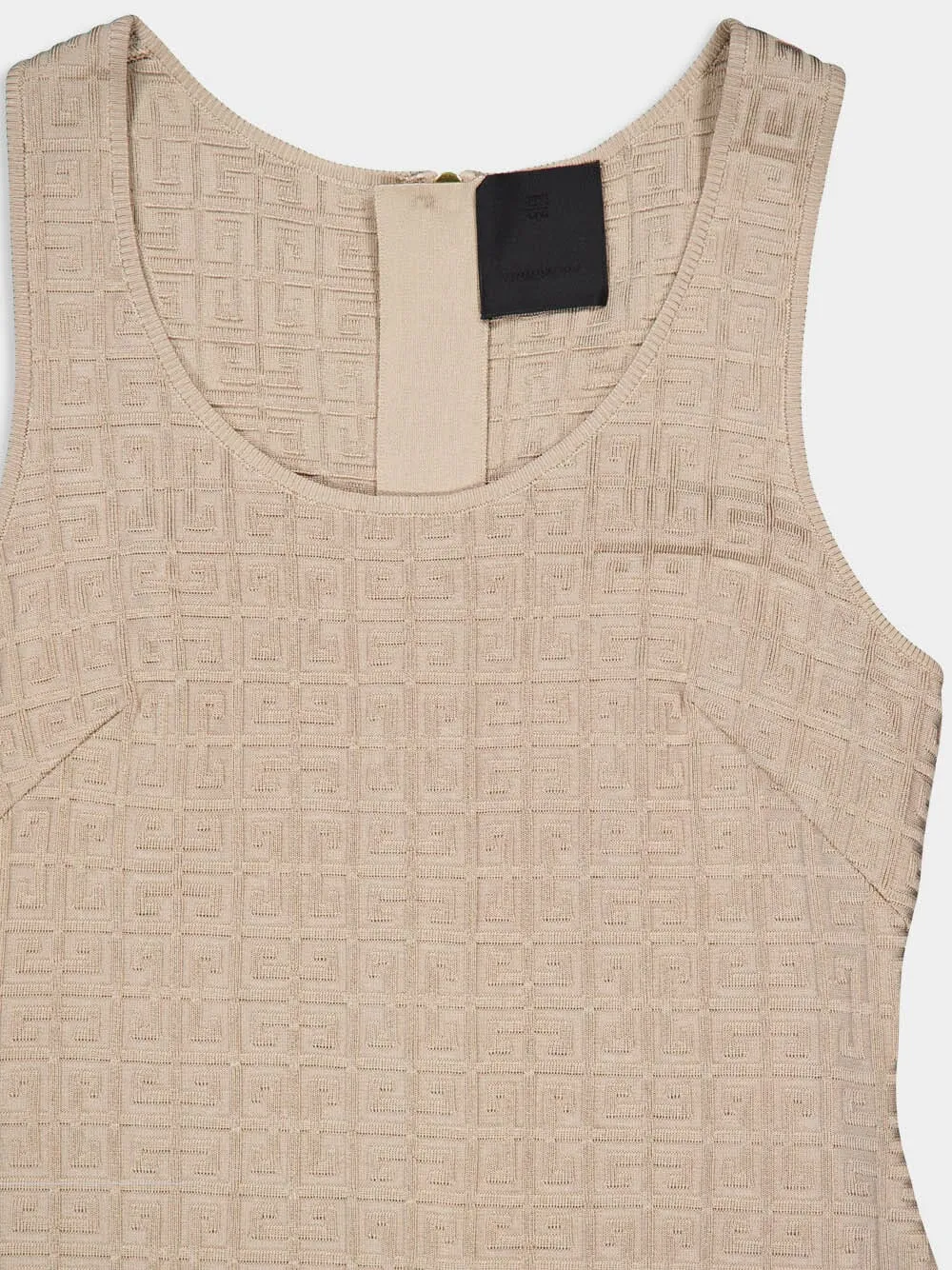 Sleeveless Mini Dress With Embossed Pattern