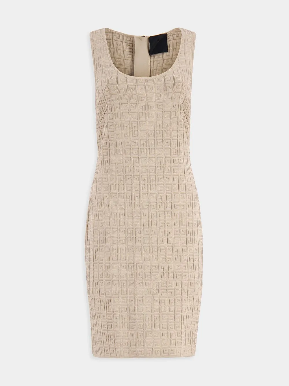 Sleeveless Mini Dress With Embossed Pattern