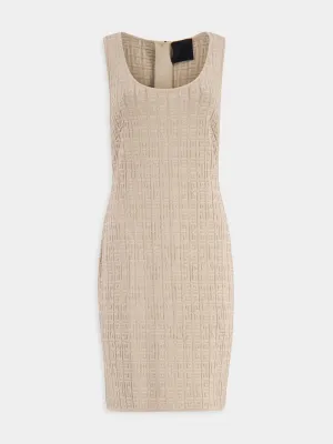 Sleeveless Mini Dress With Embossed Pattern