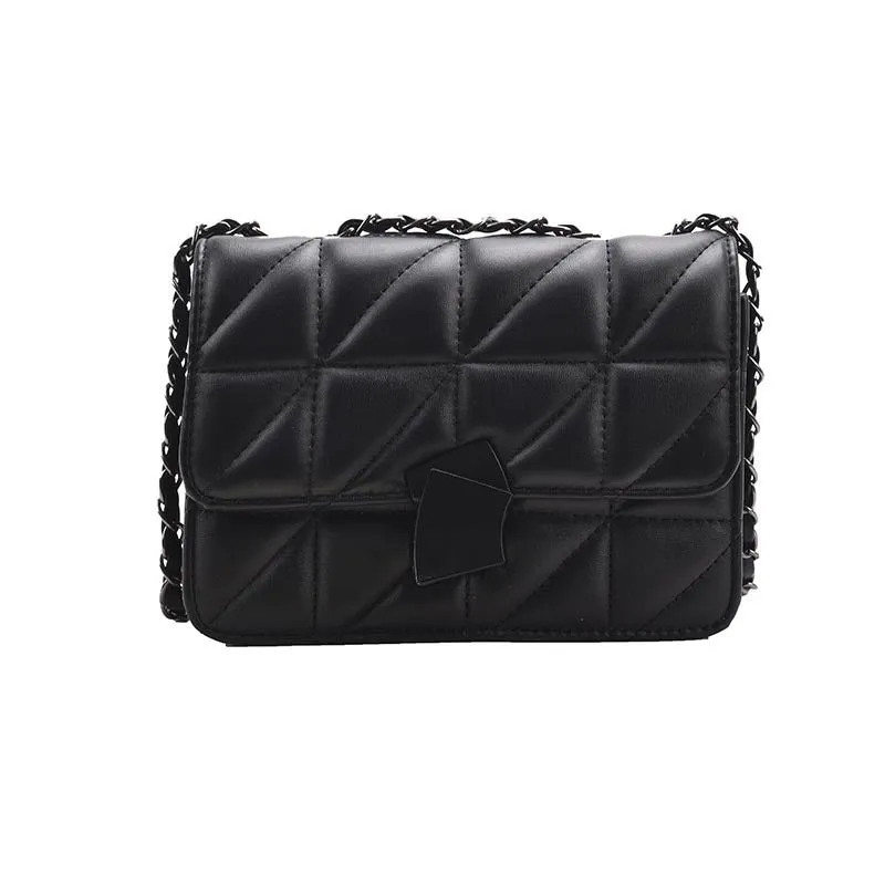 Small Fragrance Rhombus Chain Bag Shoulder Solid Color Messenger Small Bag