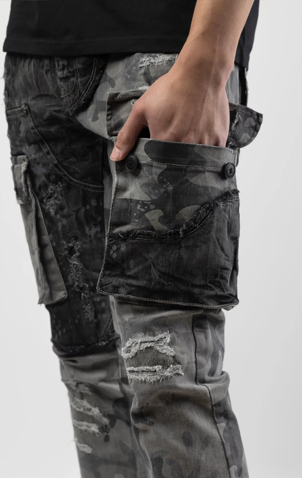 Smokey Camo Stacked Jeans