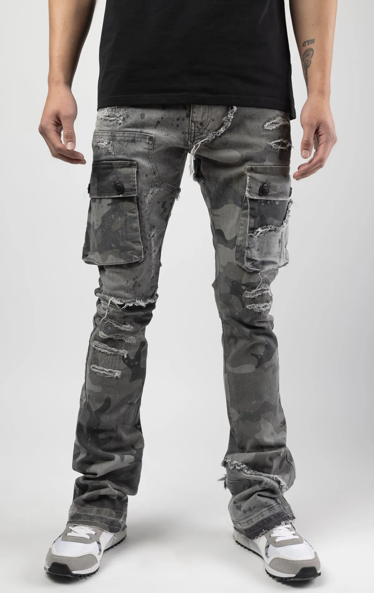 Smokey Camo Stacked Jeans