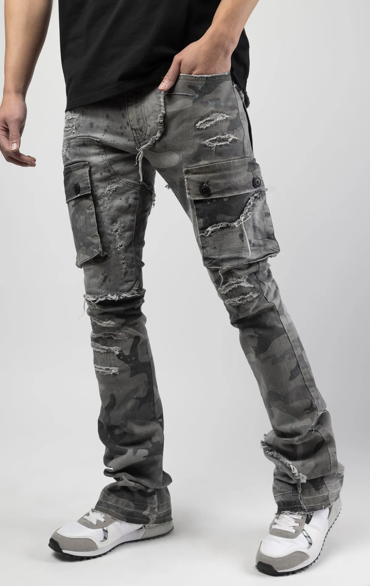 Smokey Camo Stacked Jeans