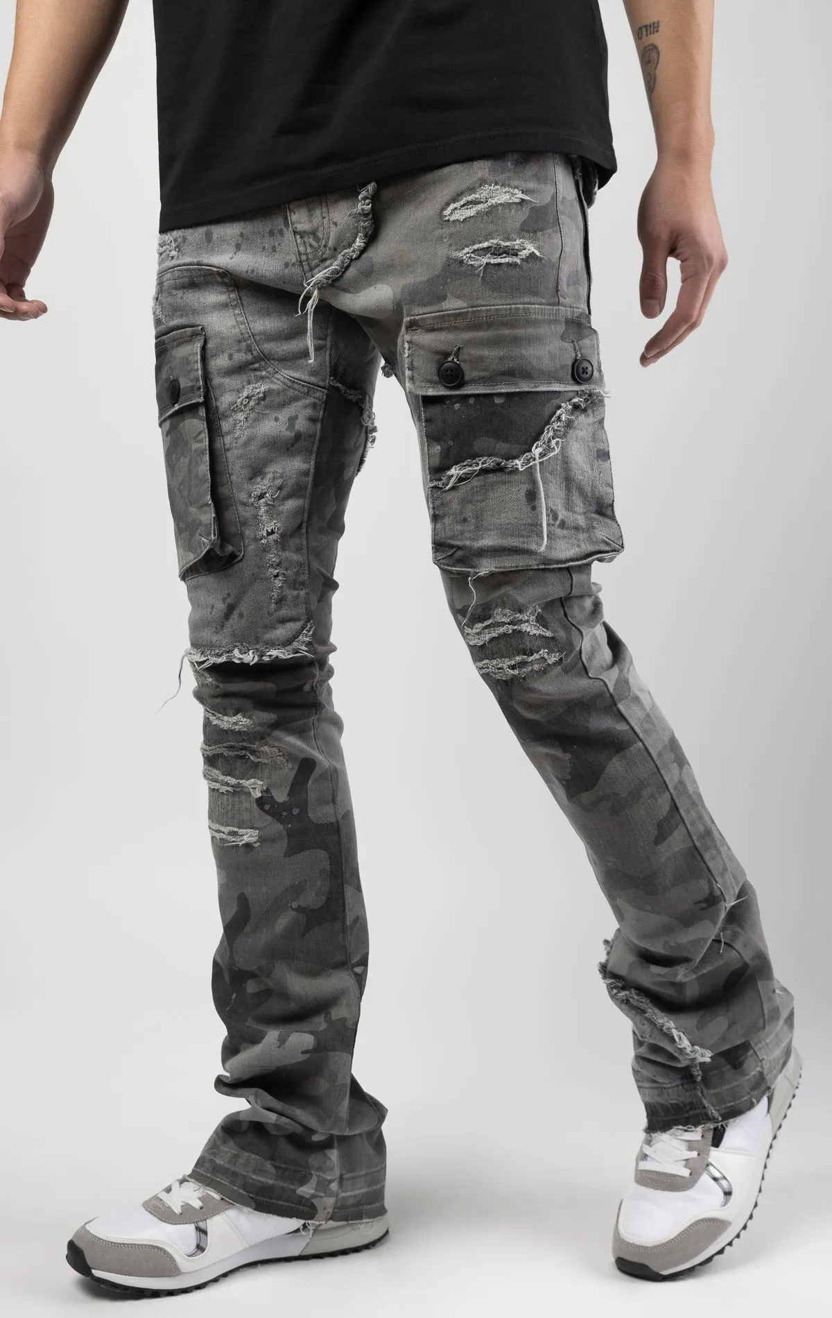 Smokey Camo Stacked Jeans