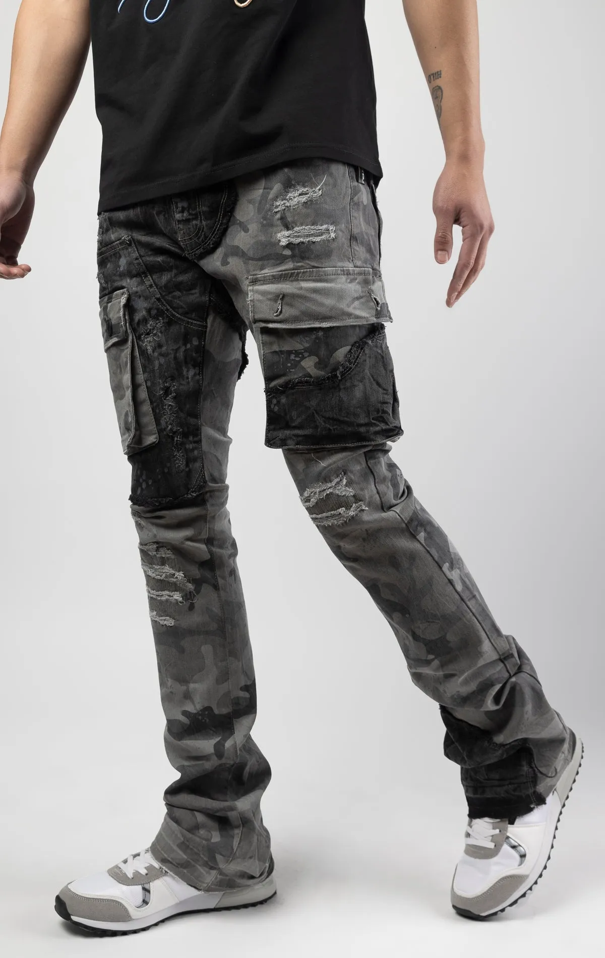 Smokey Camo Stacked Jeans