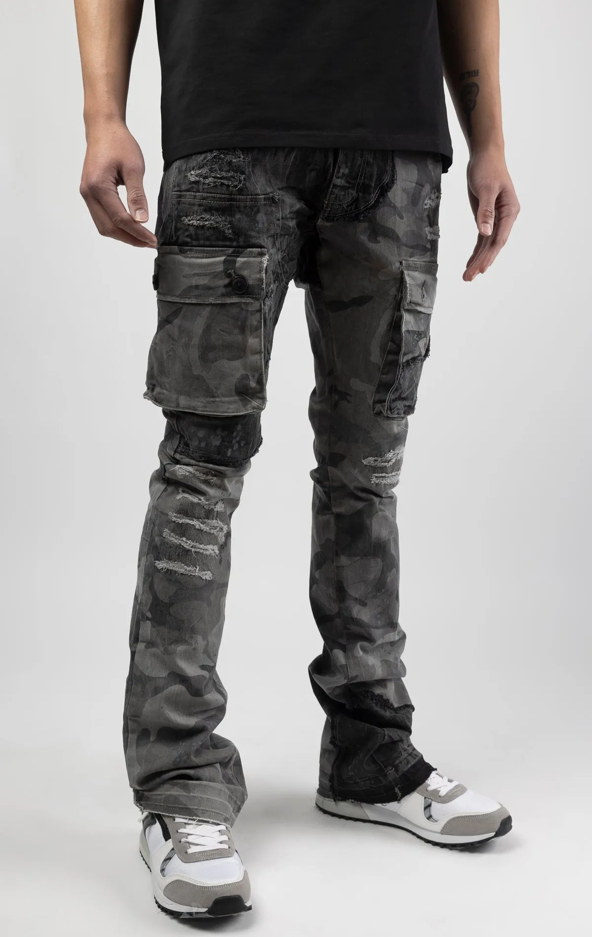 Smokey Camo Stacked Jeans