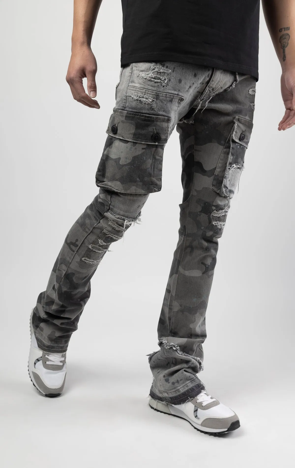 Smokey Camo Stacked Jeans