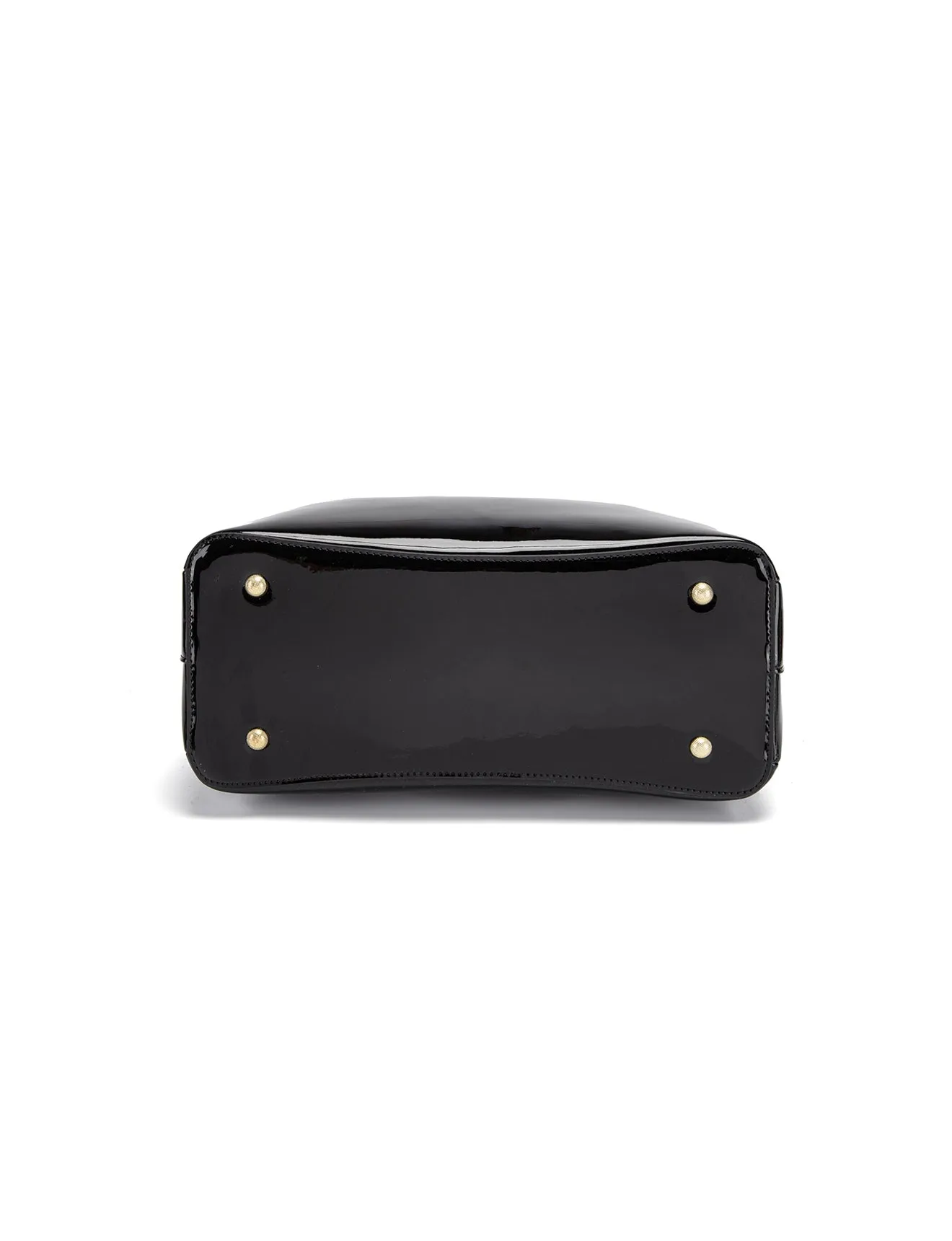 SOFIA VEGAN PATENT TRIPLE COMPARTMENT BAG- XB-2414-BLK
