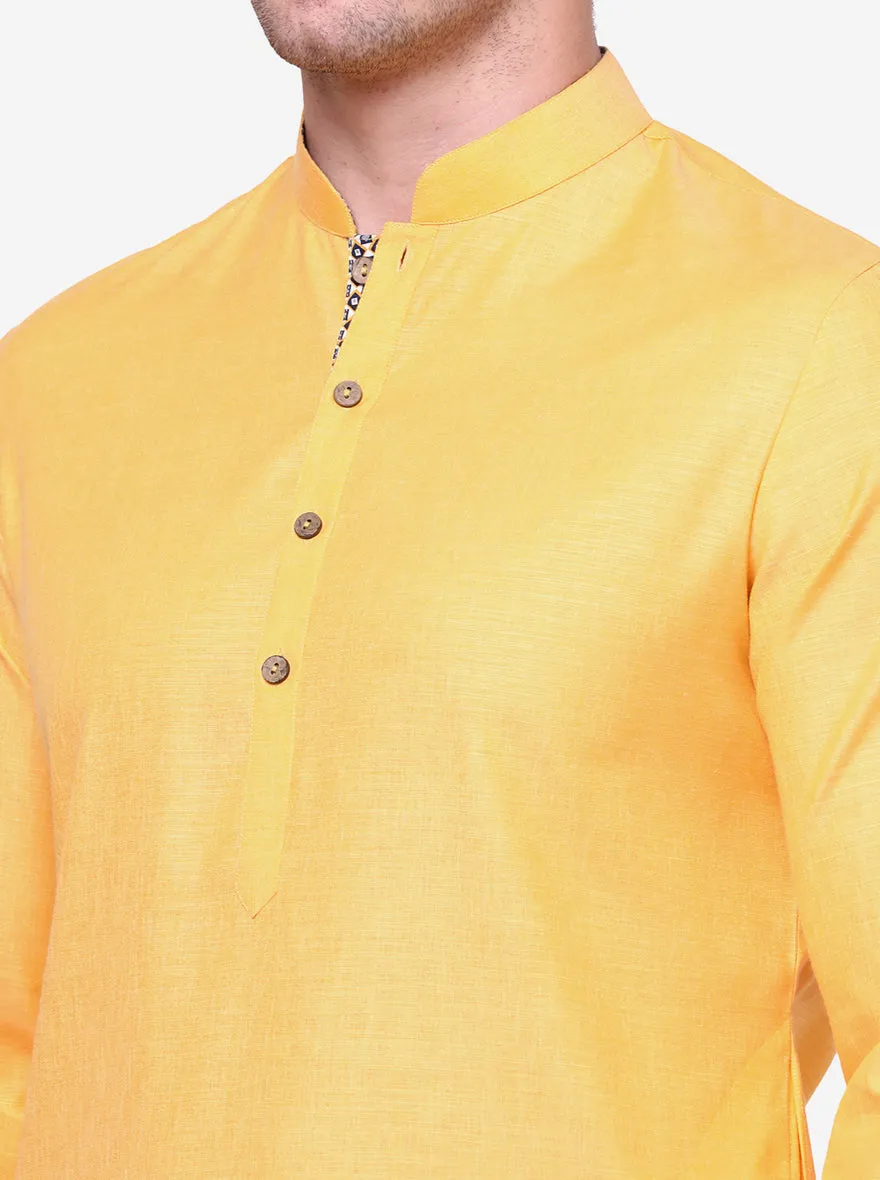 Spirited Dark Yellow Solid Kurta | The Kurta Company