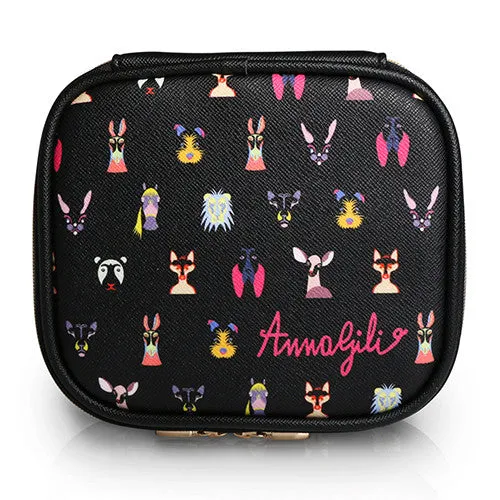 Square Cosmetic Pouch Nathalie Lete - Cat Black