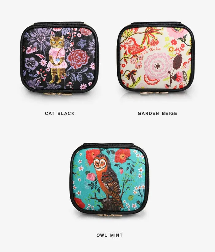 Square Cosmetic Pouch Nathalie Lete - Cat Black