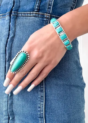Square Turquoise Cuff Bracelet