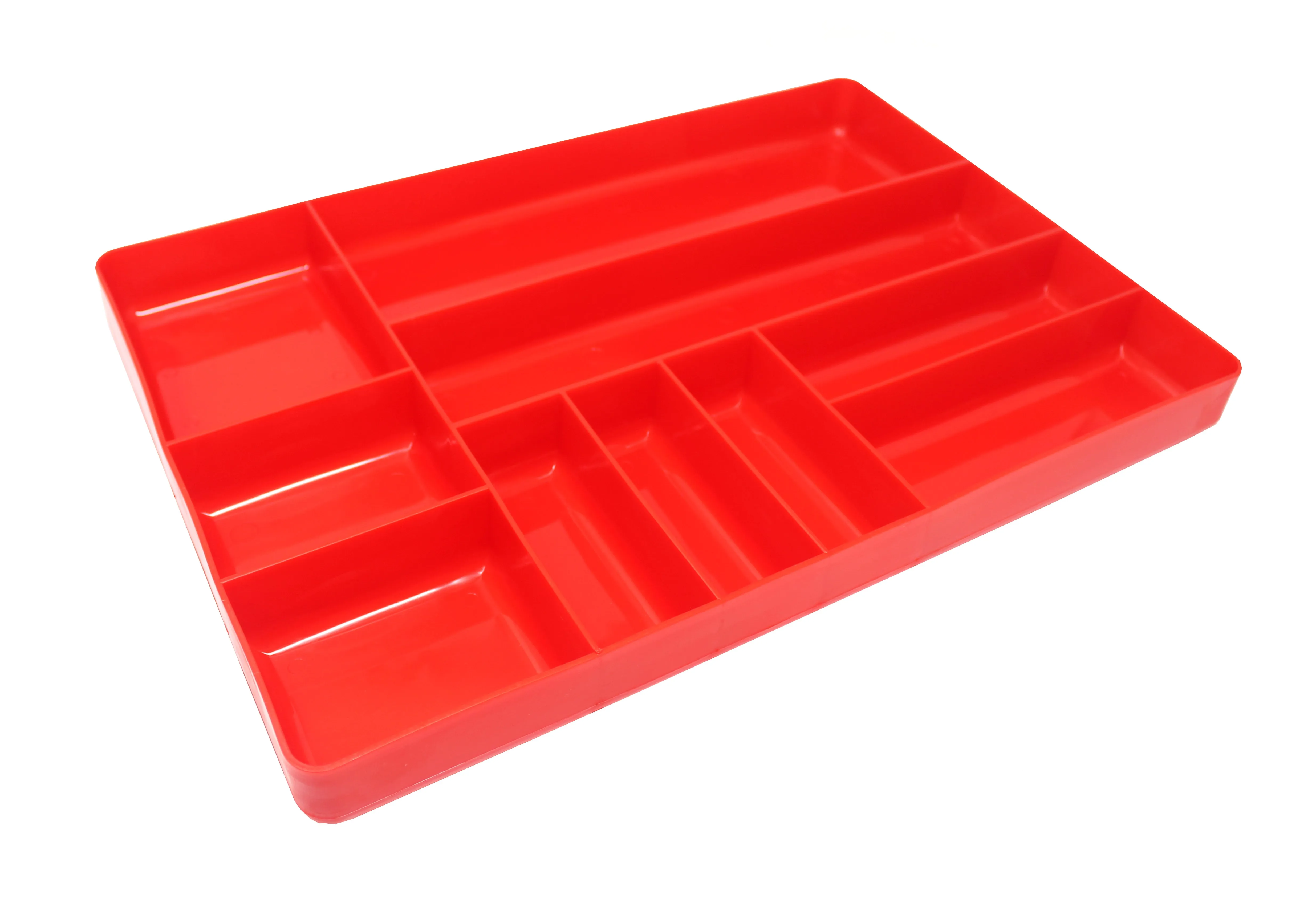 Stackable Lightweight 10 Compartment Organizer Tray - Black or Red