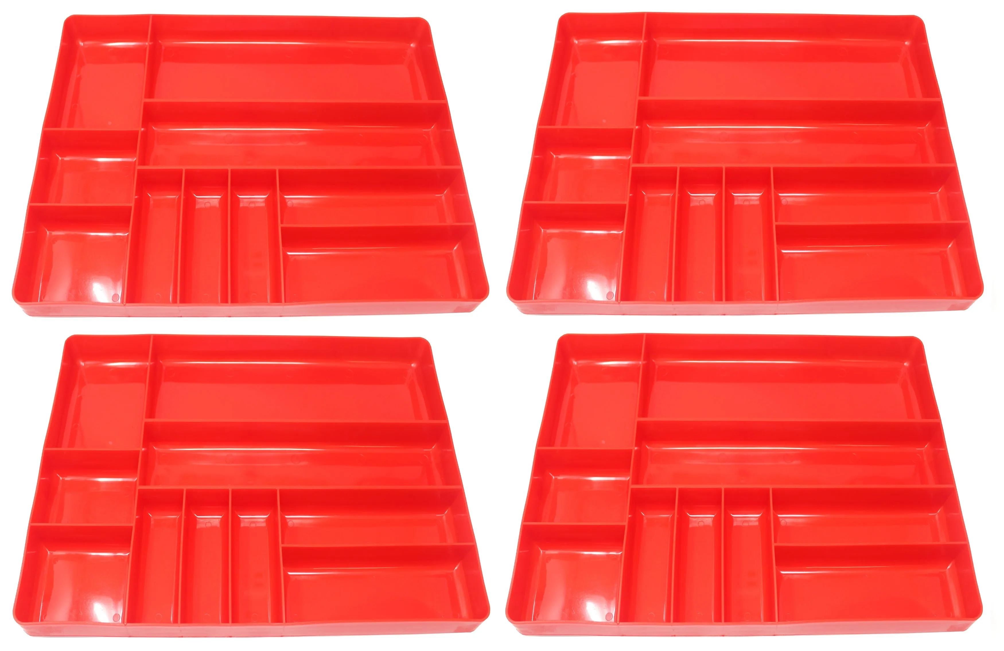 Stackable Lightweight 10 Compartment Organizer Tray - Black or Red