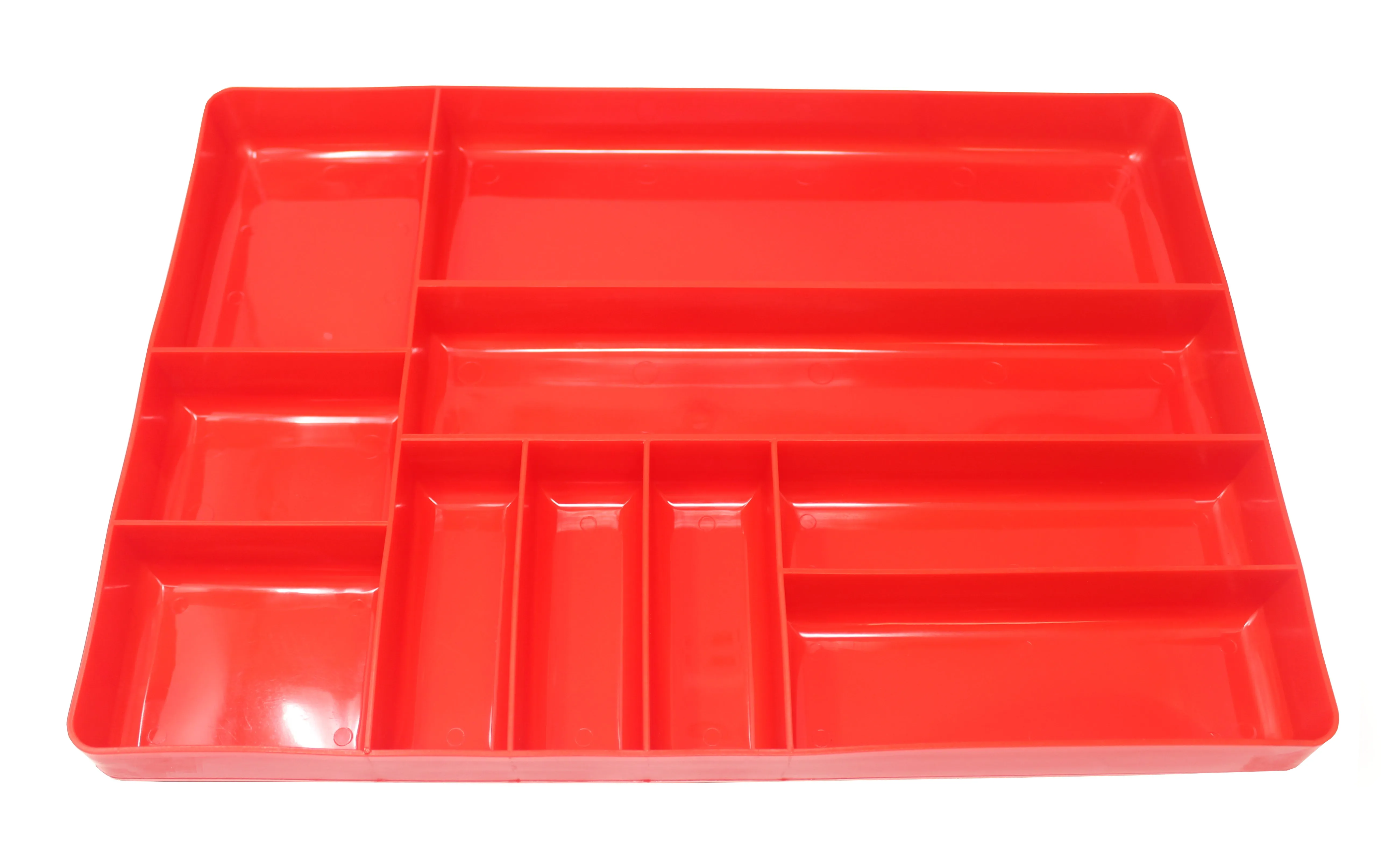 Stackable Lightweight 10 Compartment Organizer Tray - Black or Red