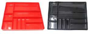 Stackable Lightweight 10 Compartment Organizer Tray - Black or Red