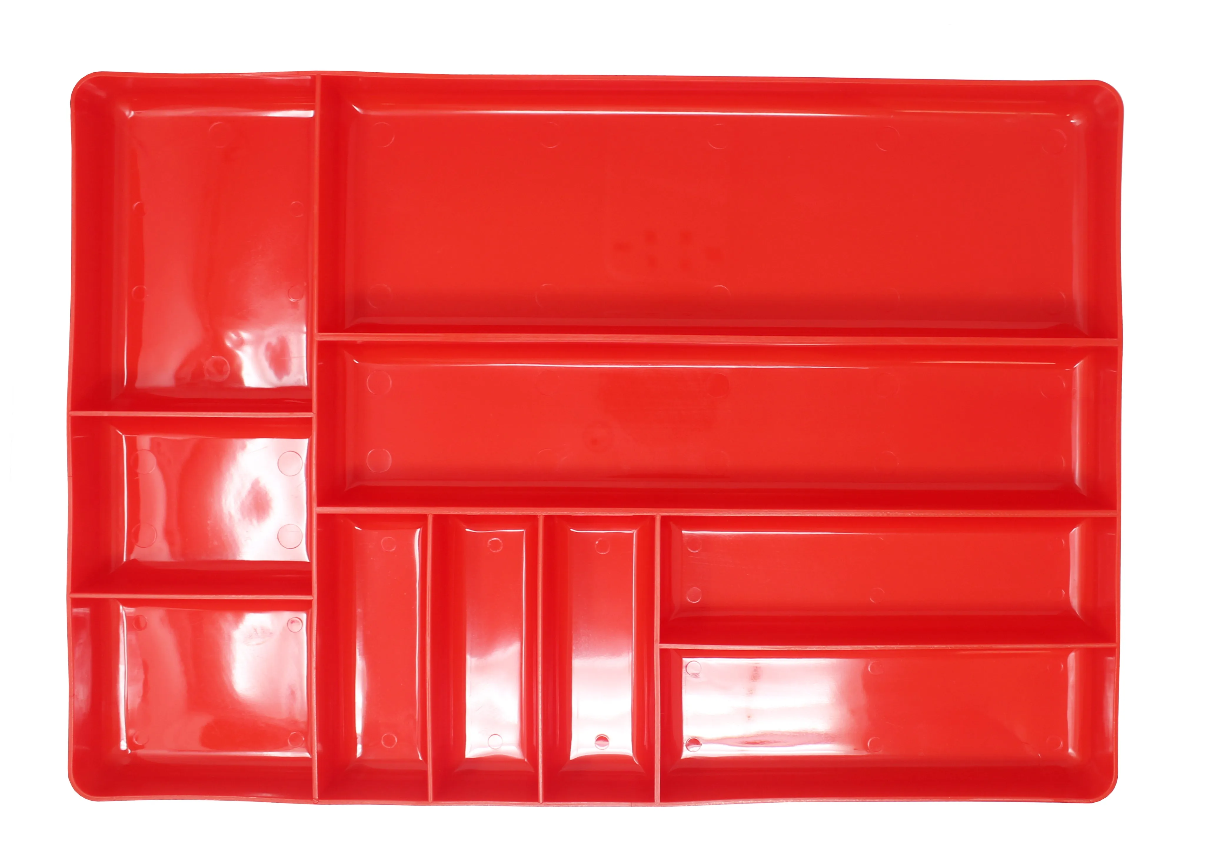 Stackable Lightweight 10 Compartment Organizer Tray - Black or Red