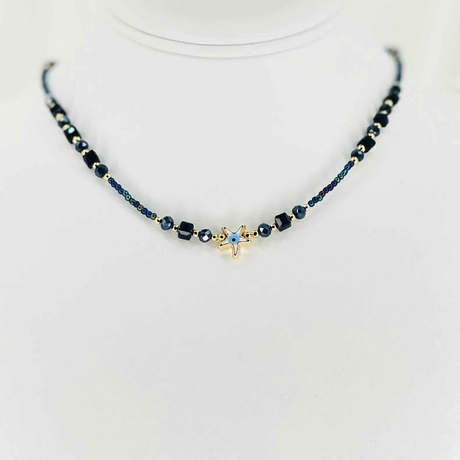 Star Beaded Evil Eye Pendant Necklace: Modern Protection