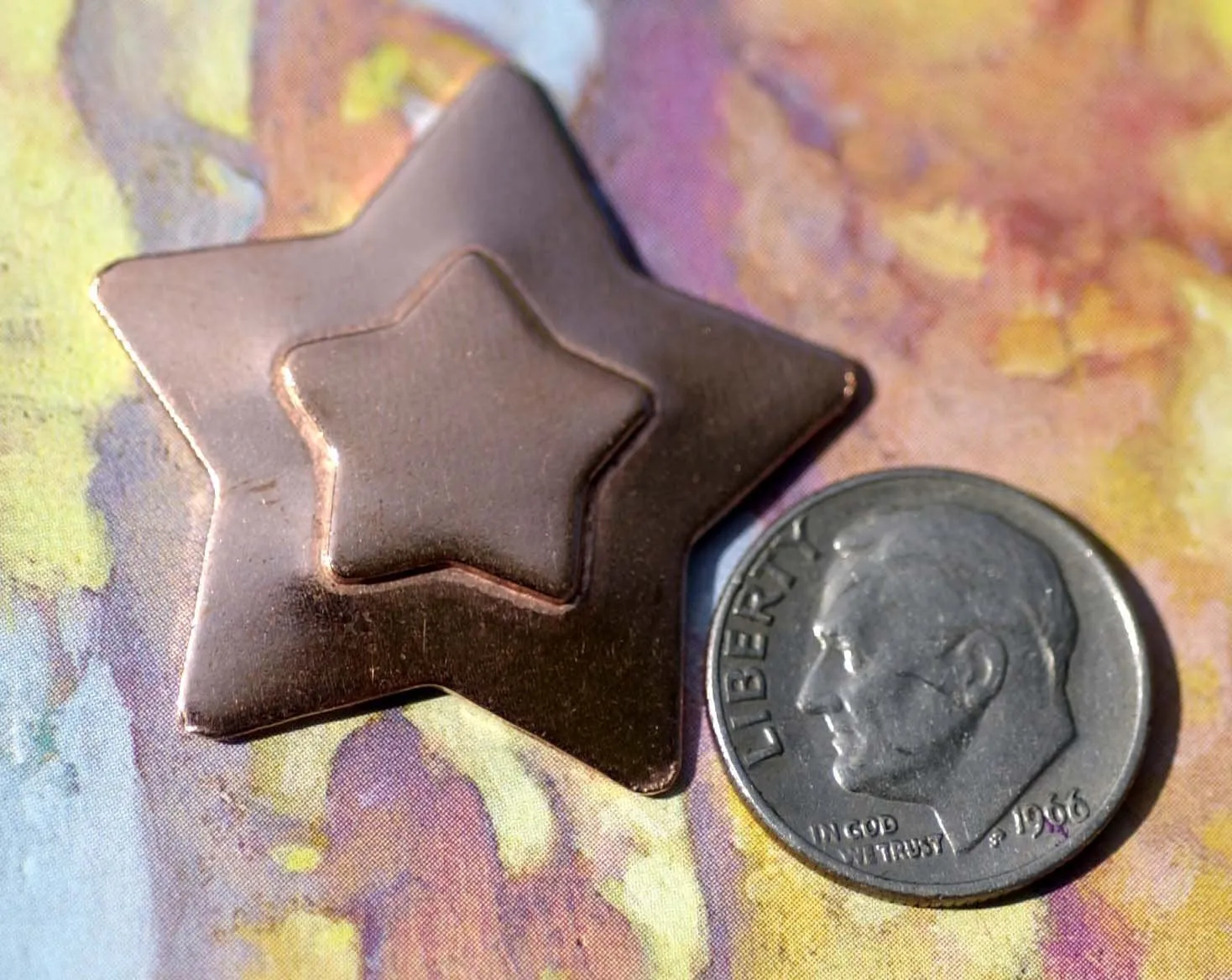 Star Embossed Blank Cutout for making jewelry