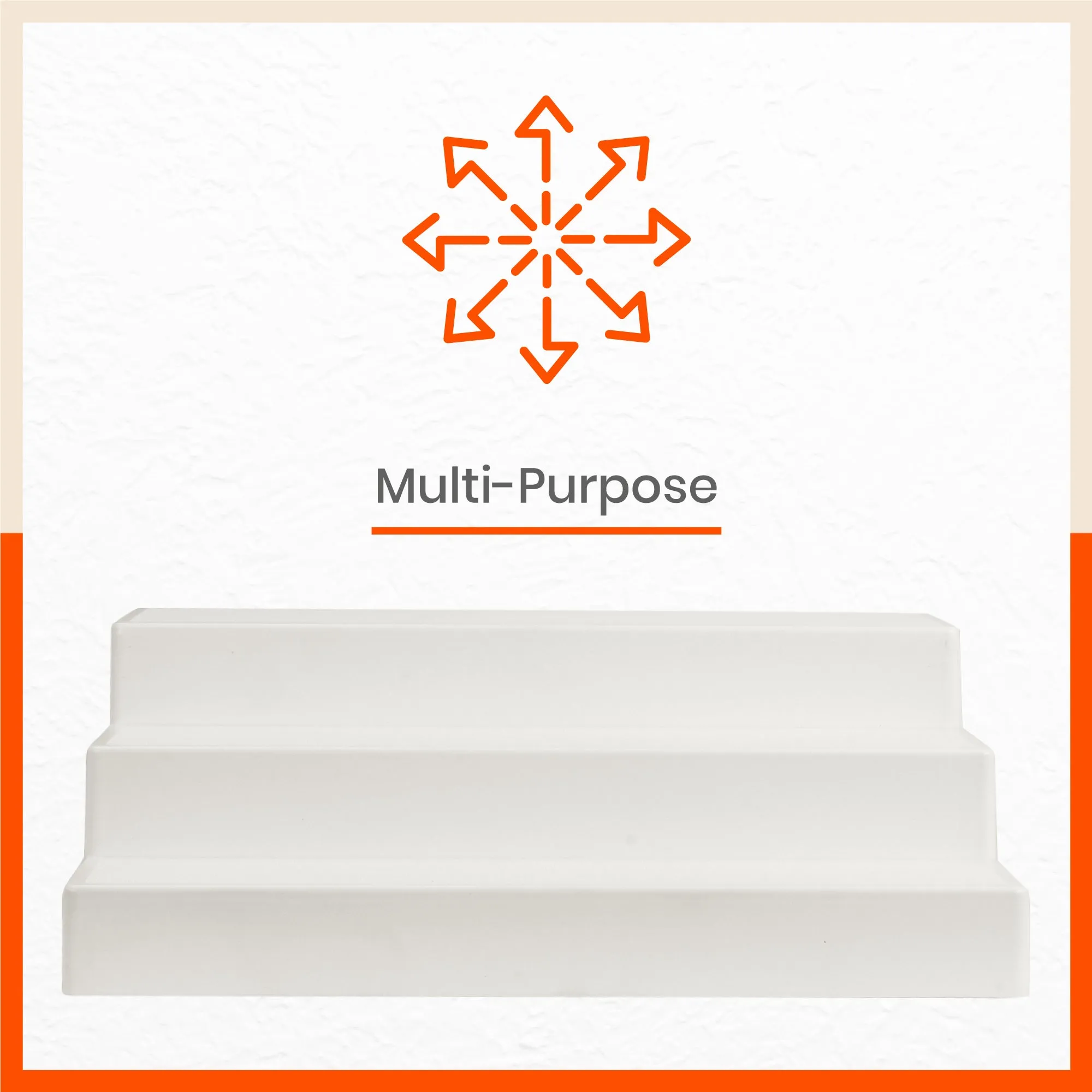 Stomo Taro Multipurpose Shelf Organizer for Home | Pearl White - Set of 2