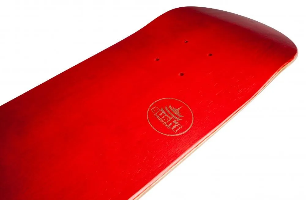 Sushi s Pagoda Stamp Red Skateboard Deck - 7.875"