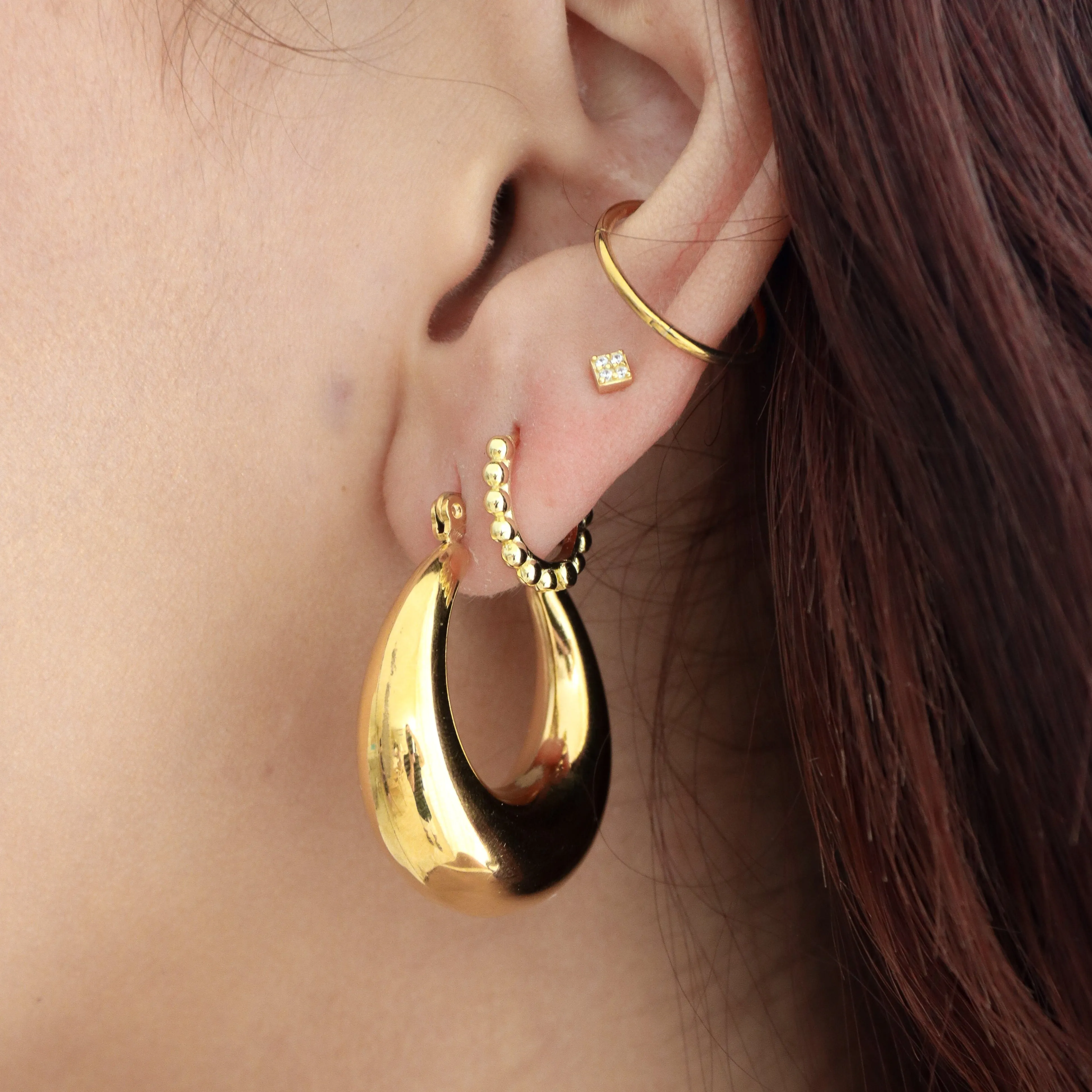 Tao | Gold Plated Statement Oval Hoop Earrings