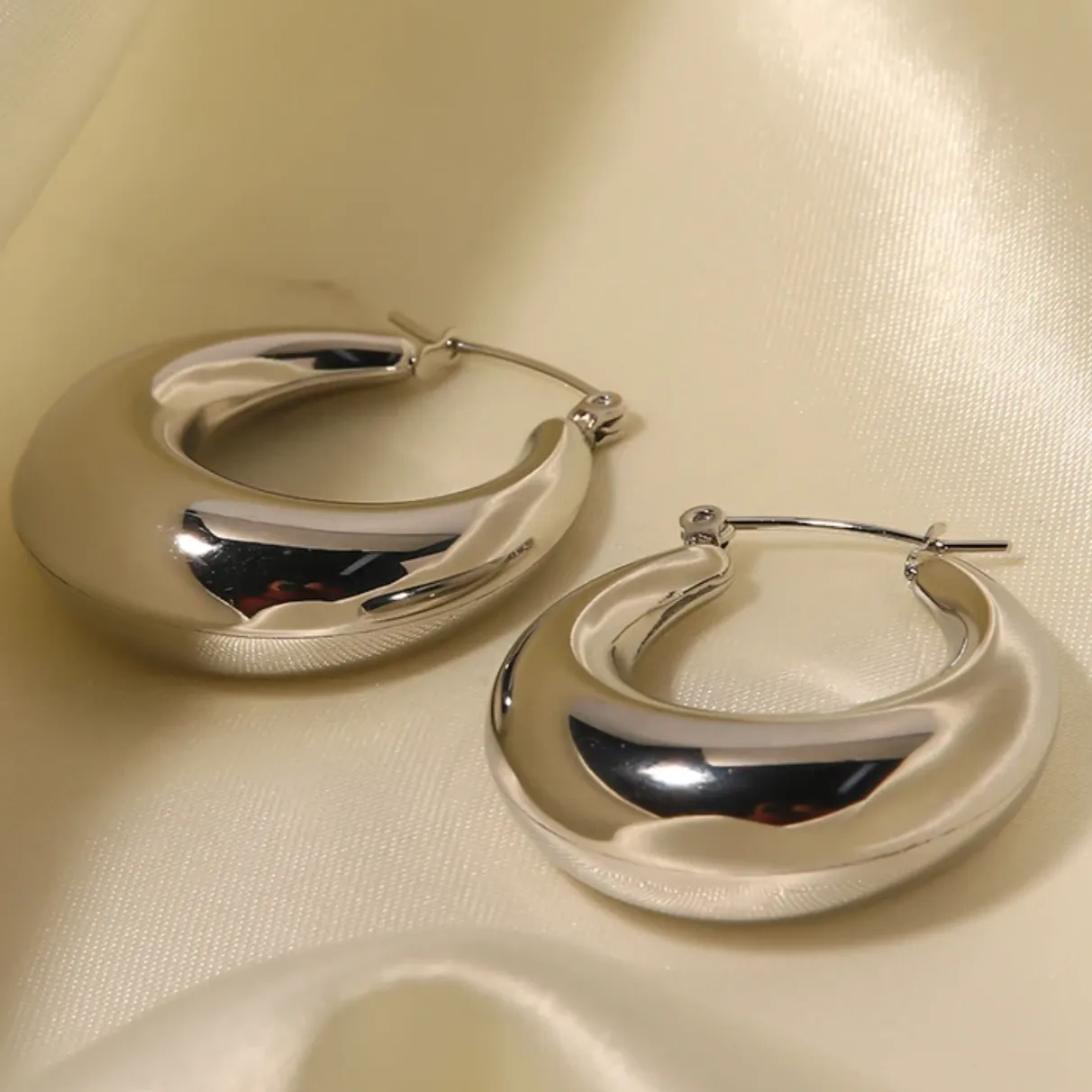 Tao | Gold Plated Statement Oval Hoop Earrings