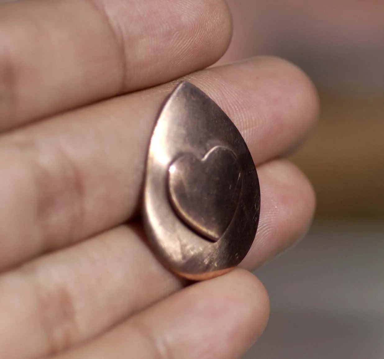 Teardrop of Love with Embossed Heart for Blanks Enameling Stamping Texturing Variety Metals