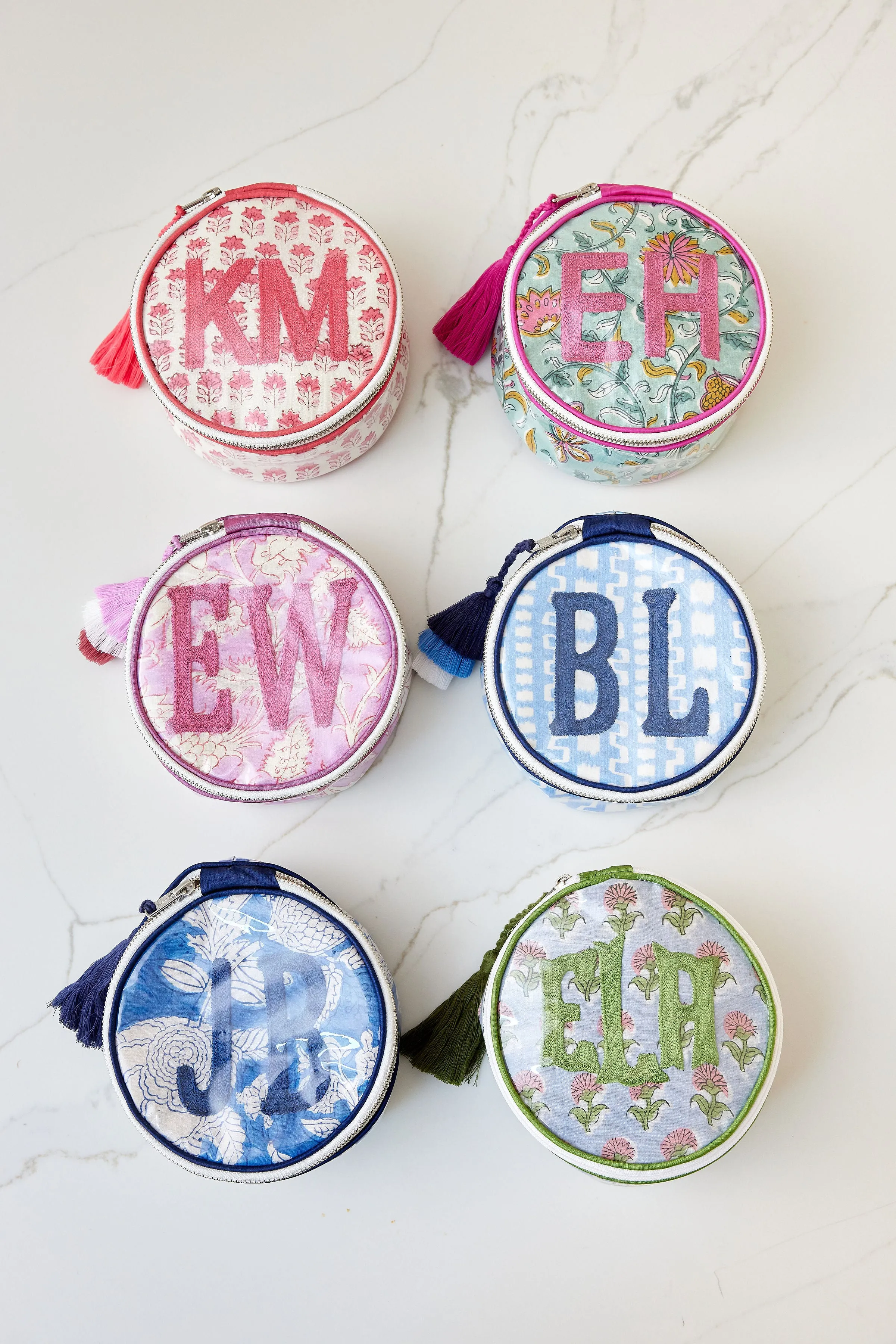 The India Round - Blue/Navy - Monogrammed